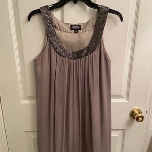 😀Silver Beaded Formal Dress